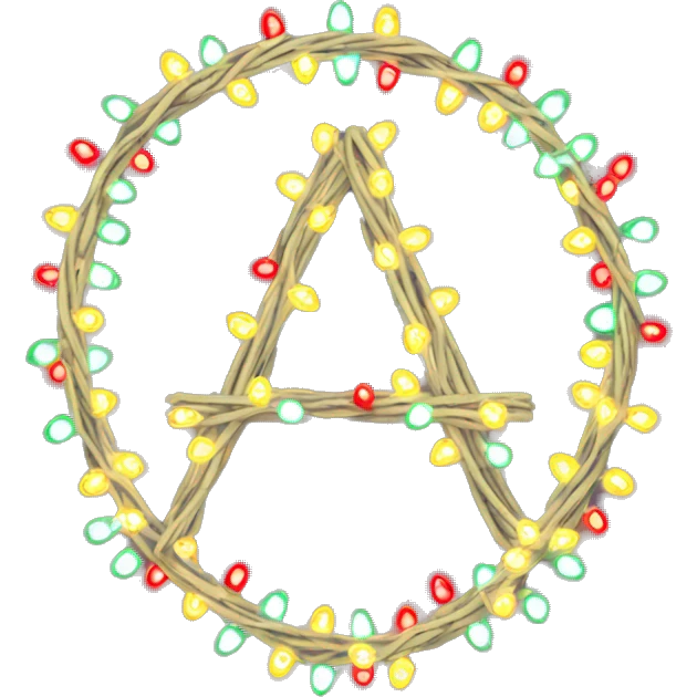 Anarchy sign made of Christmas lights emoji