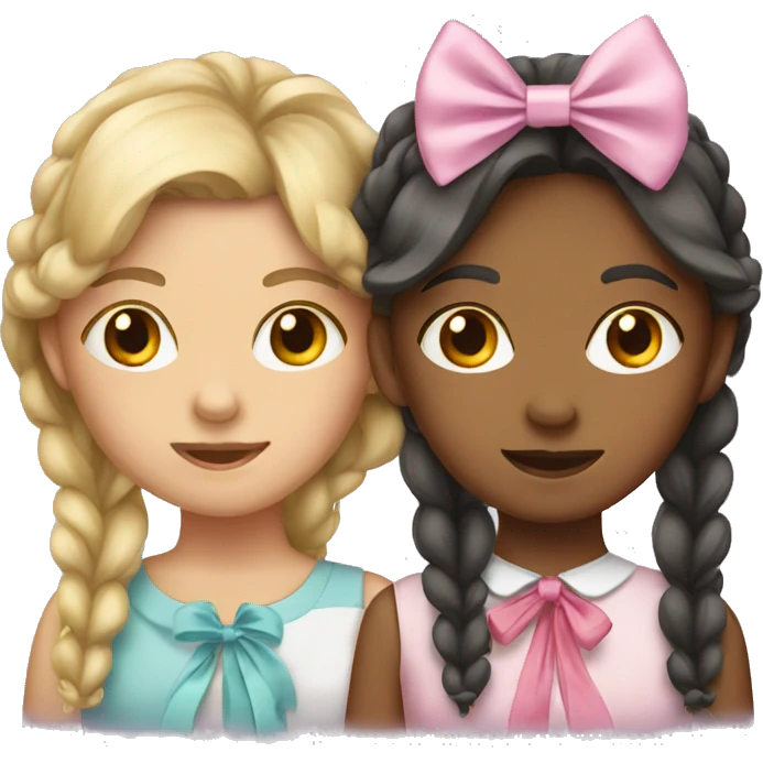 Two girls wearing bows  emoji
