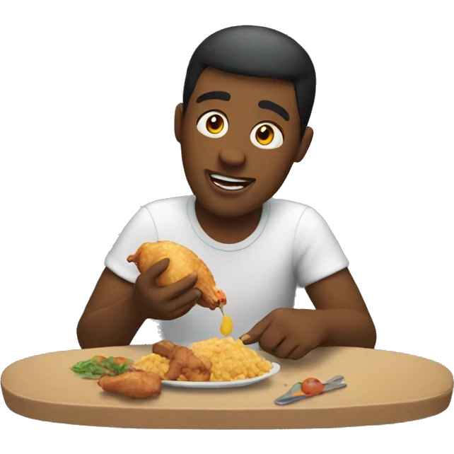Guy eating chicken emoji