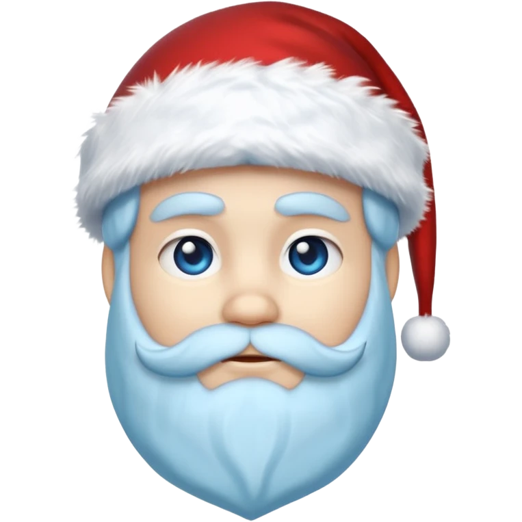 Fantasy human emoji portrait, Santa Claus hat with icy frost, simple winter mantle with icy blue fur trim and crimson inner fabric, northern winter aesthetic, calm heroic expression, clean flat emoji design, male/female variant
 emoji