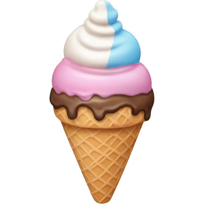 Ice cream with ice cream cone as a hat emoji