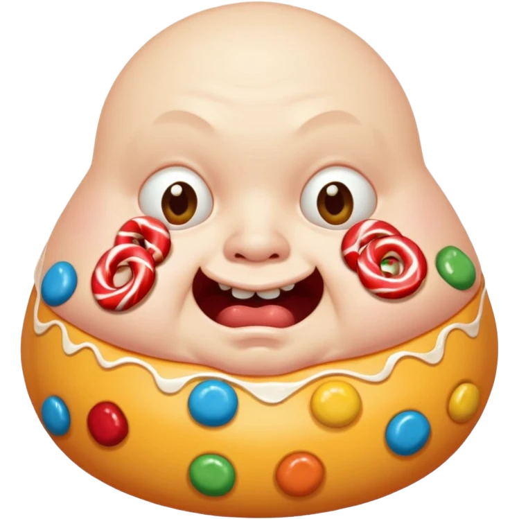 Fat slob dying from Diabetes with candy swelling from every orifice. emoji