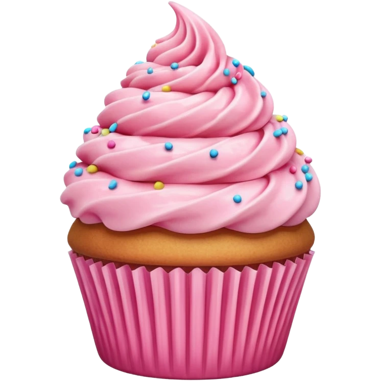 Cupcake with pink icing emoji
