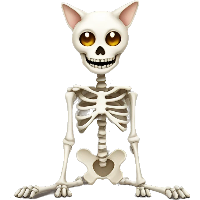 Skeleton on a cat emoji