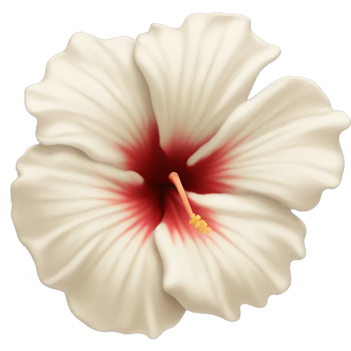 white and beige hibiscus flower  emoji