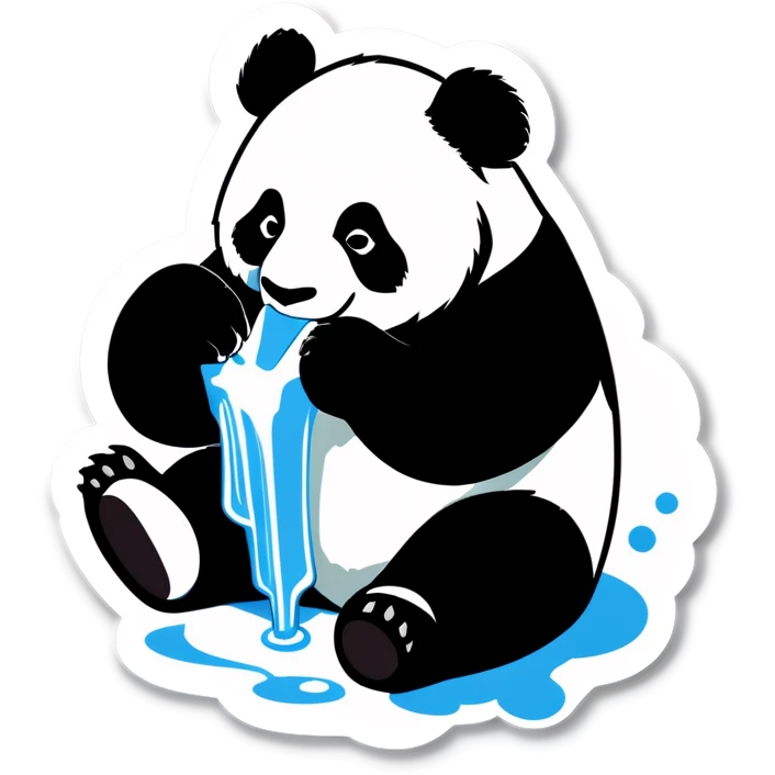 Panda eating ice  emoji