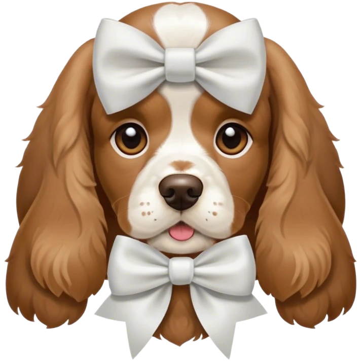 Spanish cocker with white bow emoji
