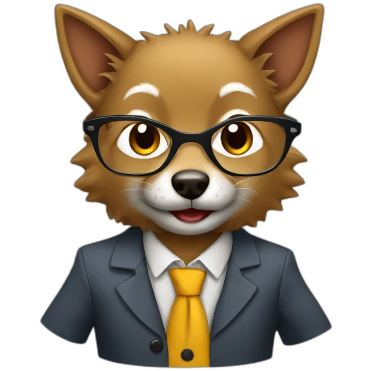 Jackal dressed as teacher emoji