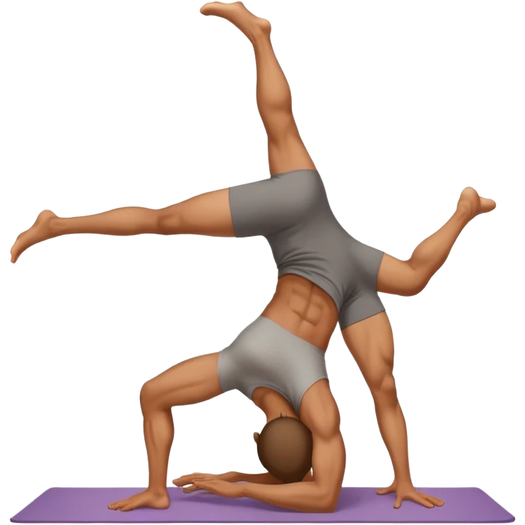 Guy with big butt arching back yoga upwards dog pose emoji