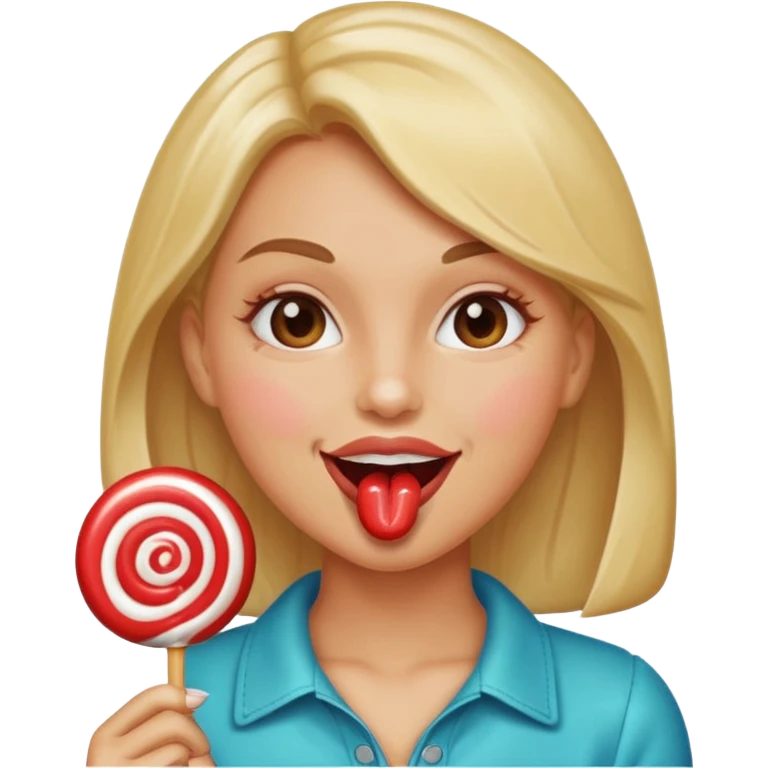 this woman licking a lollipop  emoji