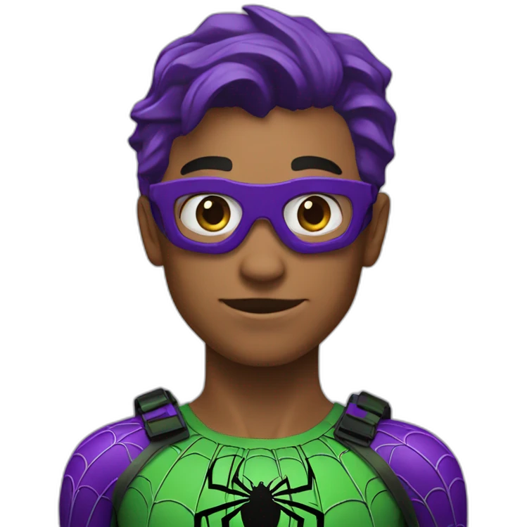 Spider man purple and Green  emoji
