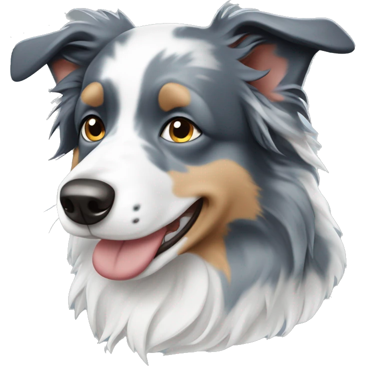 blue merle border collie head emoji