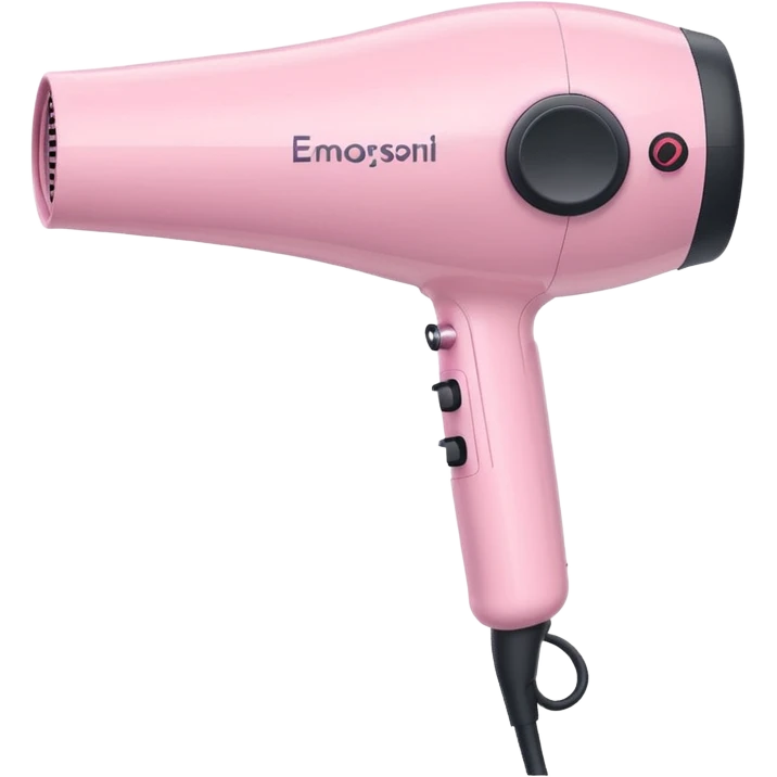 Pastel pink hair dryer, sleek and minimal design, soft lighting emoji