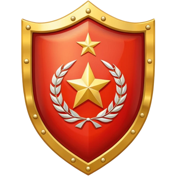 a shiny shield with the USSR flag inside emoji