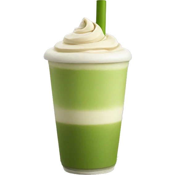 Matcha Latte with a beige straw  emoji