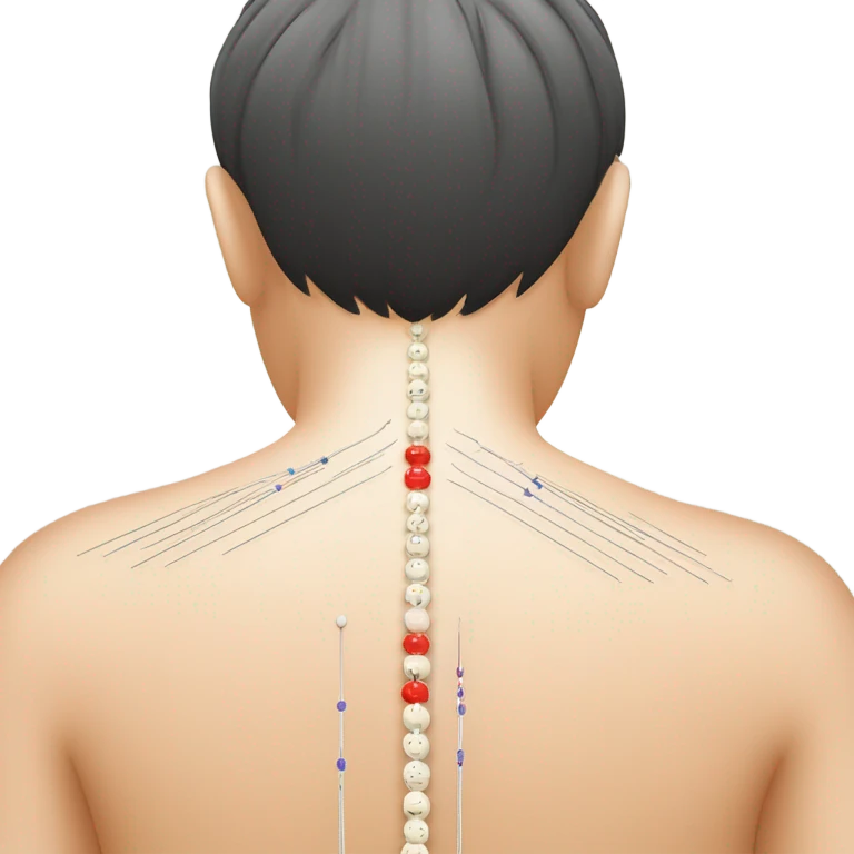 Applying Acupuncture needles on lower back emoji