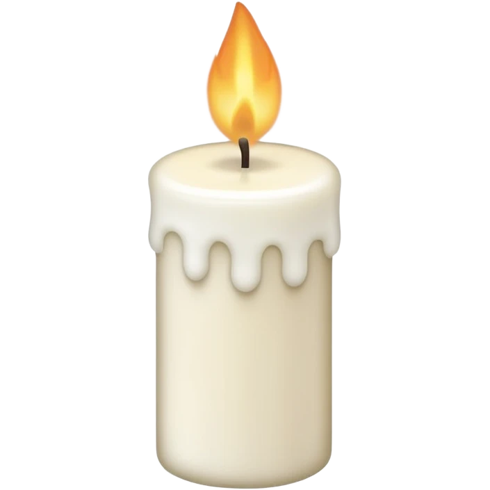 A simple emoji-style illustration of a candle with no flame, the wick slightly burnt, and a small amount of light smoke rising, minimal design, flat emoji look emoji