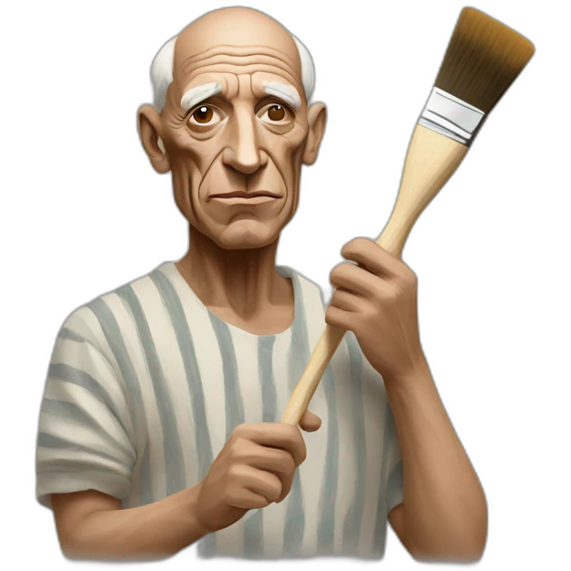 Pablo picasso holding a brush emoji