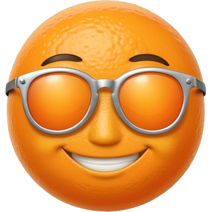 Orange with smile face with sun glasses emoji