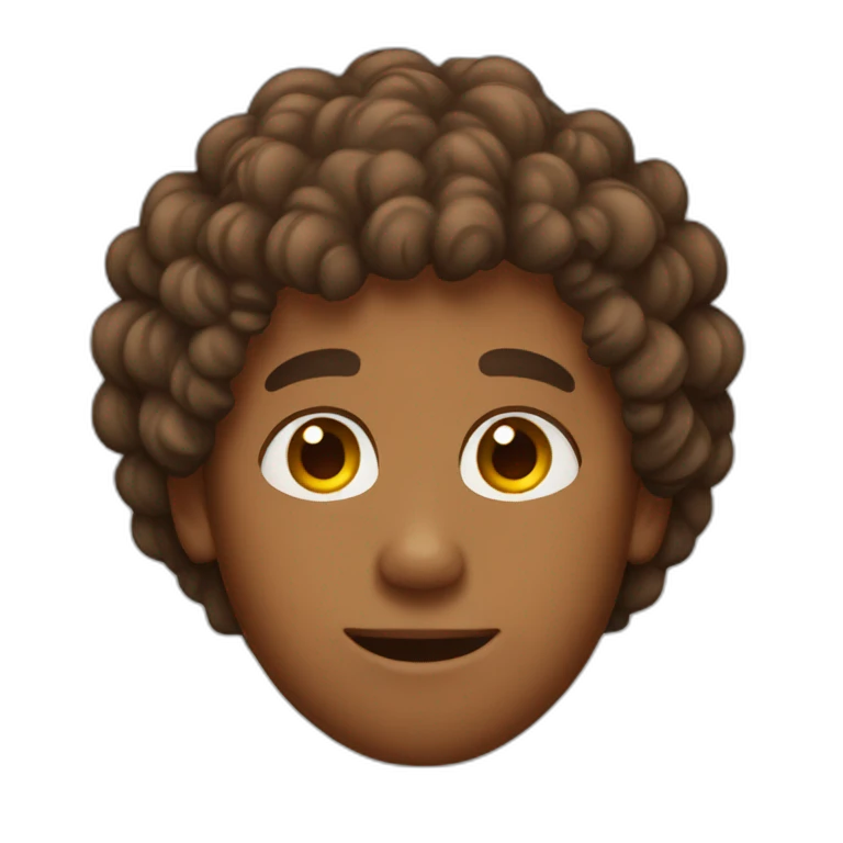 Brown boy with curly hair emoji