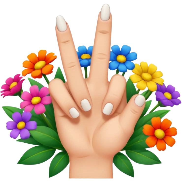 A bouquet of flowers with middle fingers replacing the flowers emoji