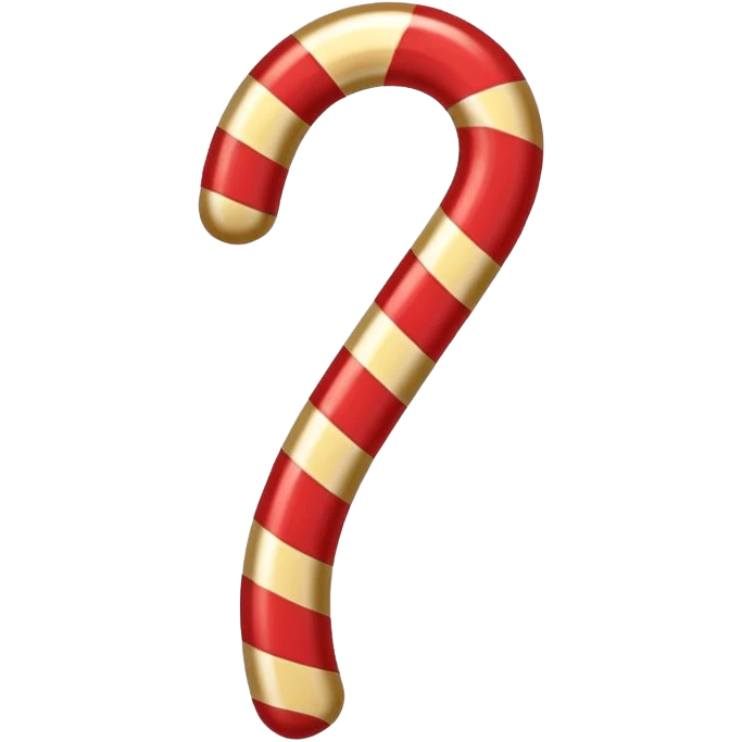 Red and gold candy cane emoji