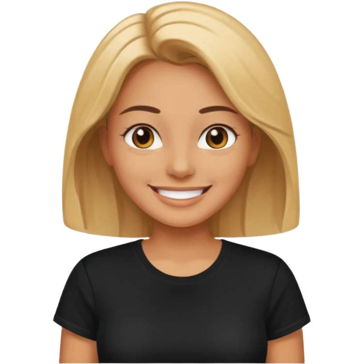 beach woman with black t shirt emoji