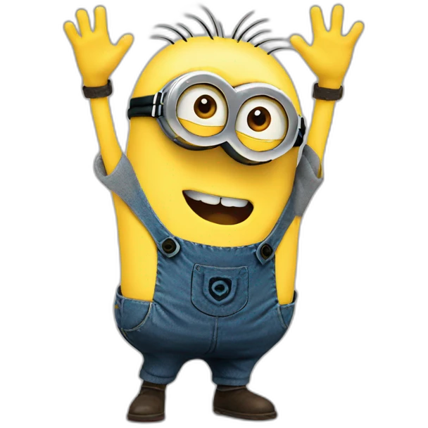 minion shows a heart with hands emoji