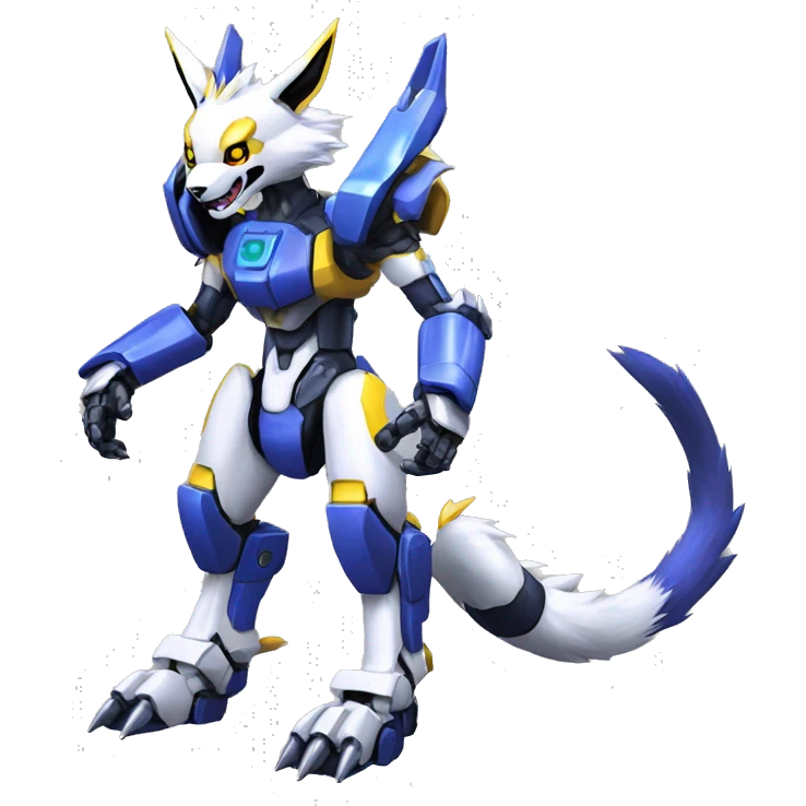 WereGarurumon-Renamon-Medabot-Mecha full body emoji