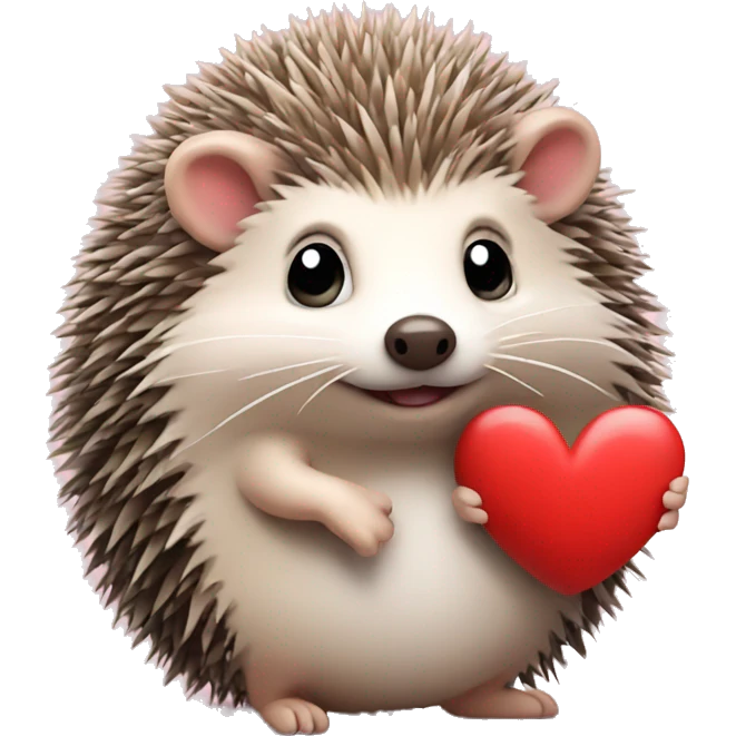 Cute Hedgehog with a heart  emoji