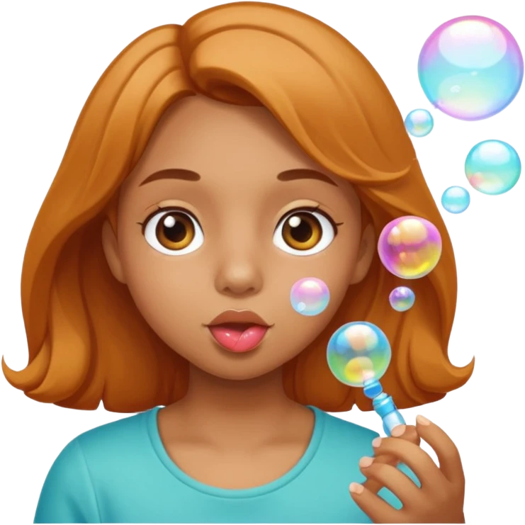 girl blowing bubbles emoji