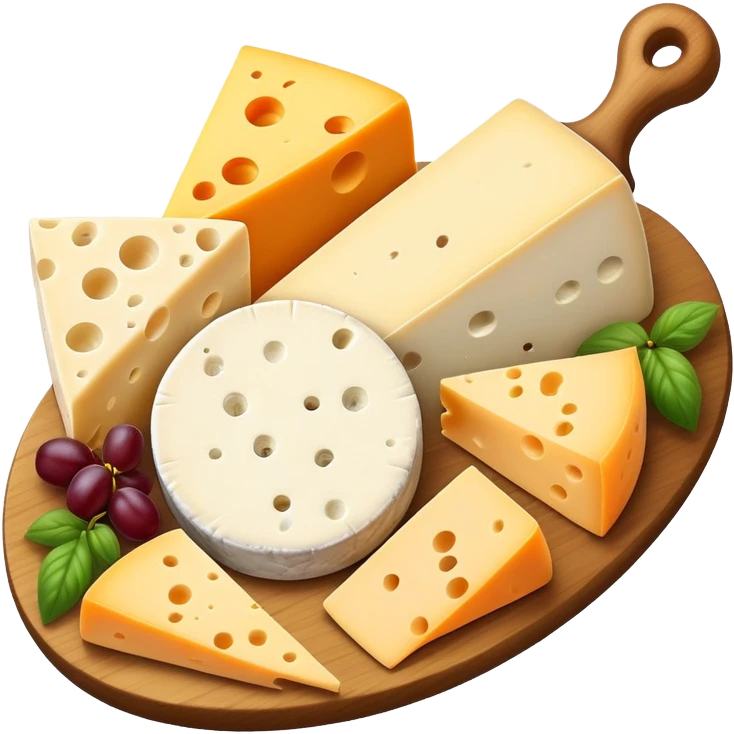 Cheese platter with different cheese varieties emoji