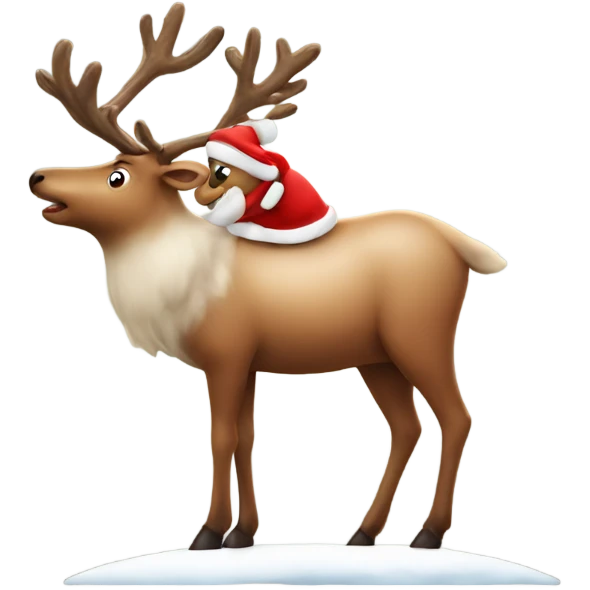 reindeer on top of Santa  emoji