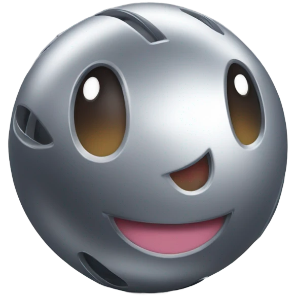Gray Metal cute Kirby ball driving on 4 car wheels emoji