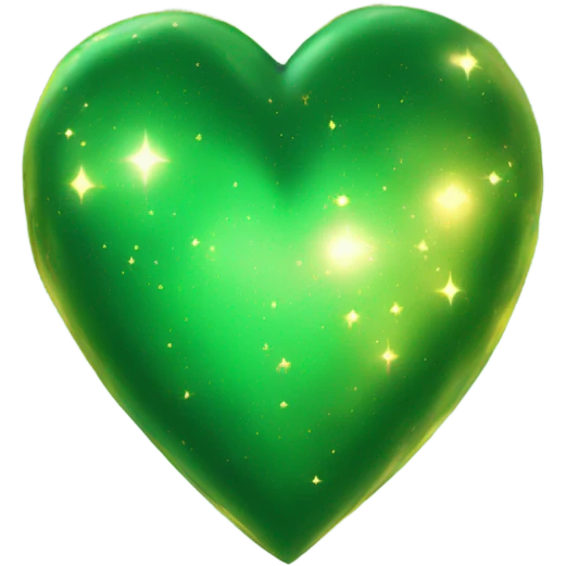 Green gold cosmic heart  emoji
