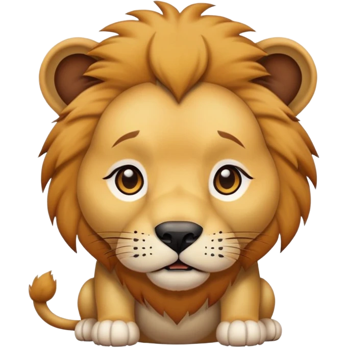 Lion lurking behind loud little dog emoji