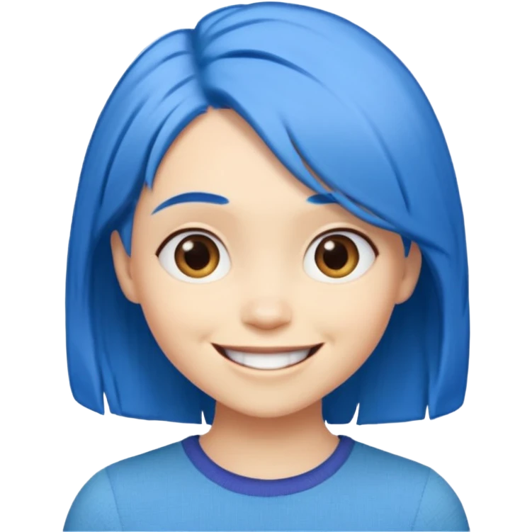 Joy (blue hair) from The Inside Out movie emoji