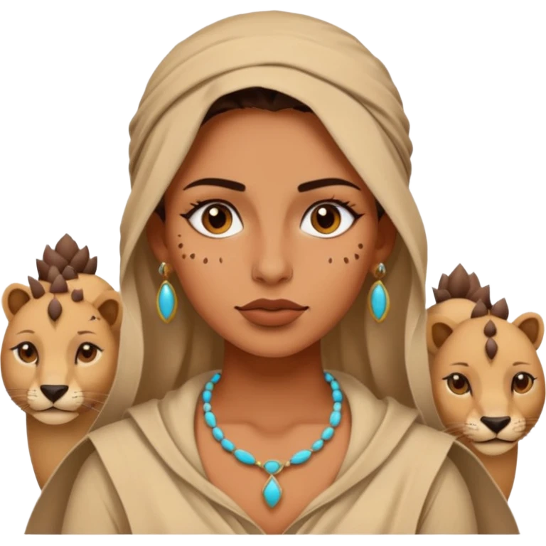 desert woman outfit with piercings just face  emoji