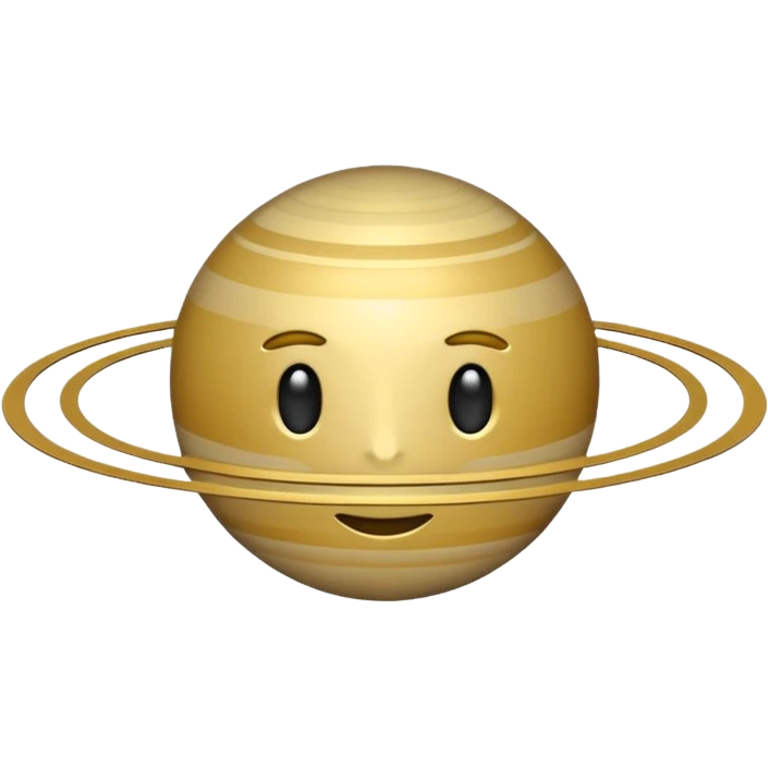 Quiero un emoji de Saturno pero que sea minimalista tipo transparente, es decir la forma pero sin color emoji