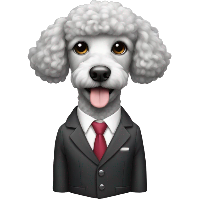 Poodle wearing suit  emoji
