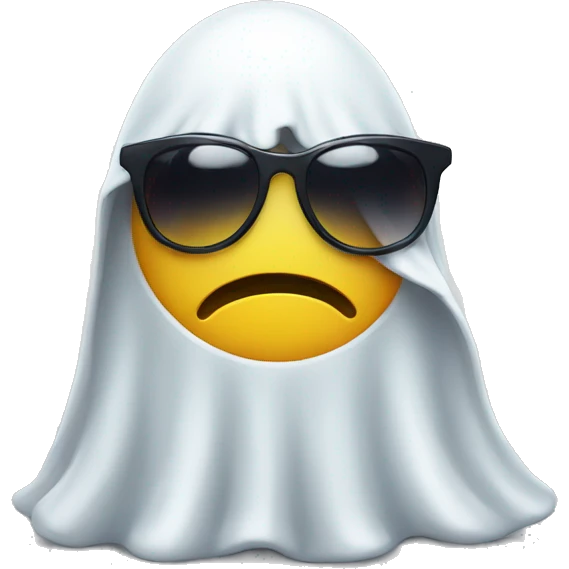 a shy ghost with sunglasses emoji