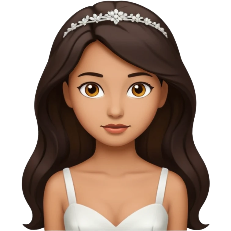 Wedding girl with tan skin and dark hair emoji