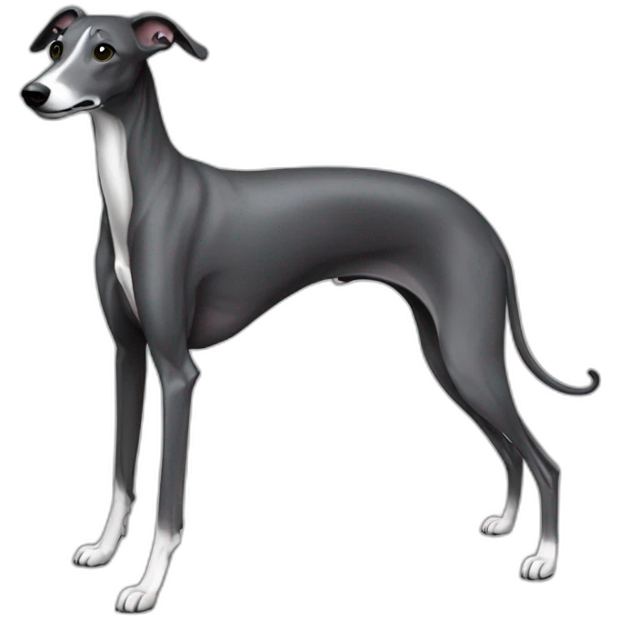 skinny all dark grey whippet emoji