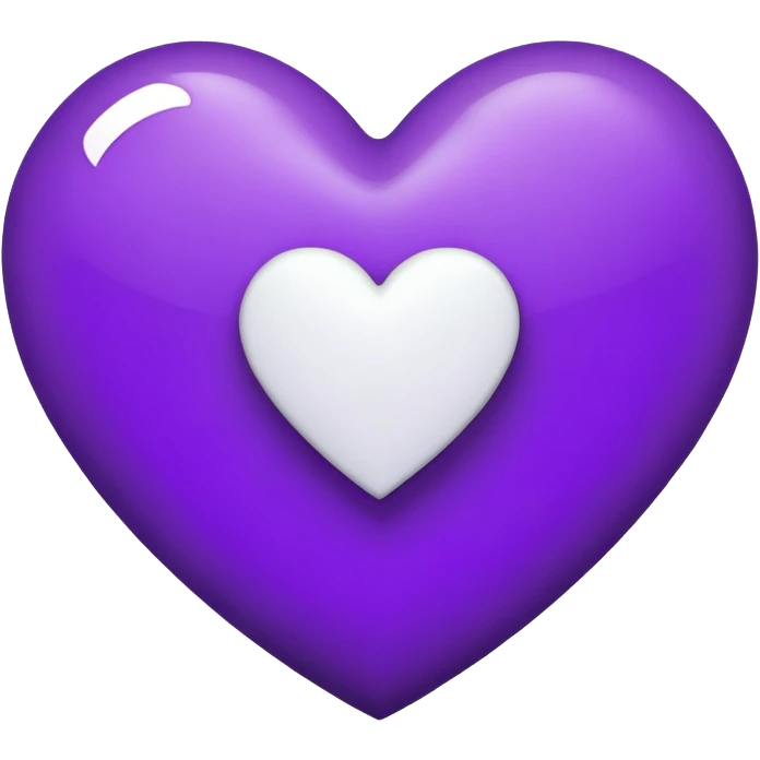The white Letter “t” inside a Purple Heart emoji