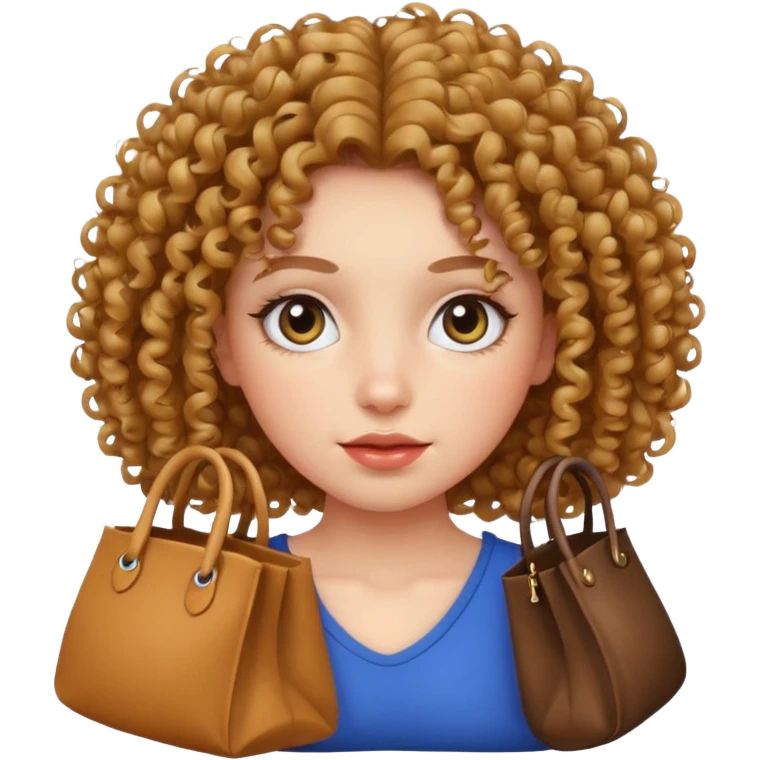 Curyl hair girl with bags emoji