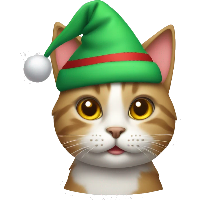 Cat wearing Christmas hat  emoji