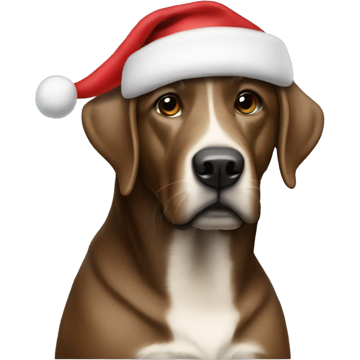 Black lab Christmas hat emoji