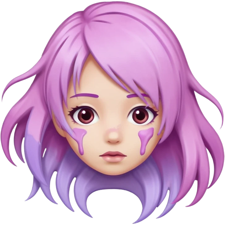 messy tubes of pastel pink and lilac hair dye, dye oozing out emoji