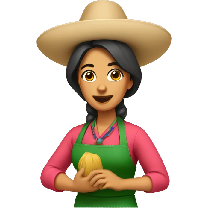 Mexican lady with classes cooking emoji