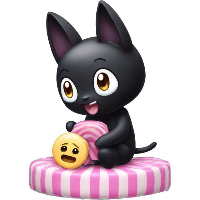 Kuromi eating candy emoji